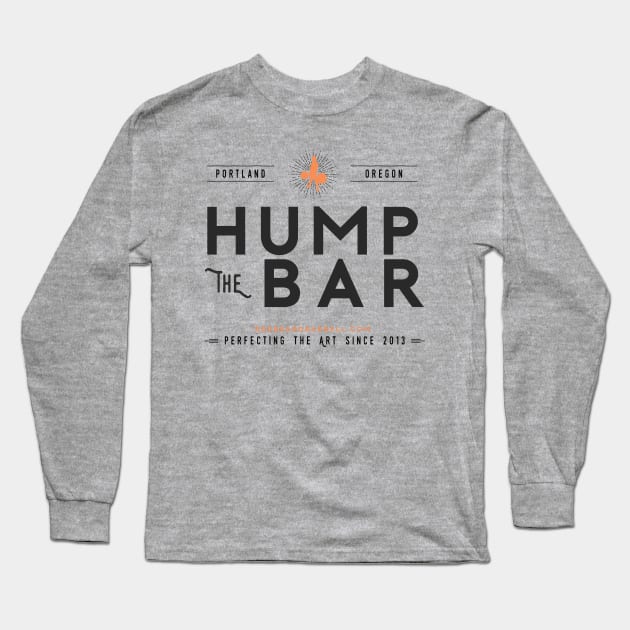 Hump The Bar (Orange) Long Sleeve T-Shirt by redbeardbarbell